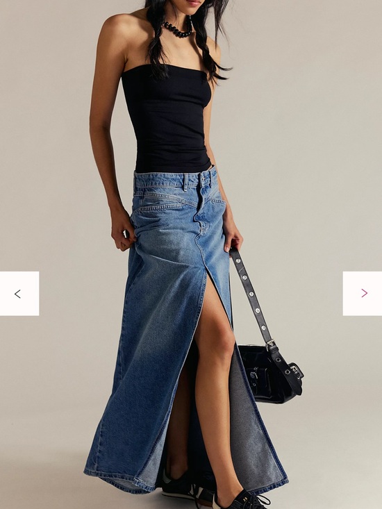 We The Free Dresses & Skirts - We The Free Denim Maxi Skirt with Front Slit - Blue